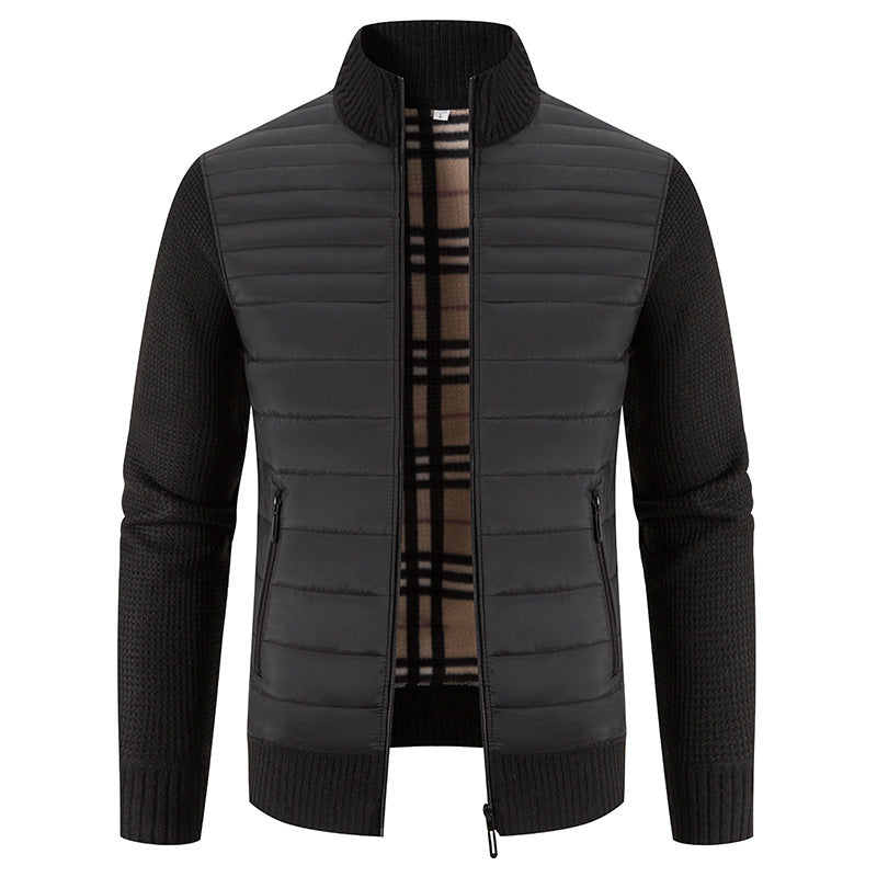 Men's Stand Collar Cardigan Sweater Outer Wear Plus Size Coat