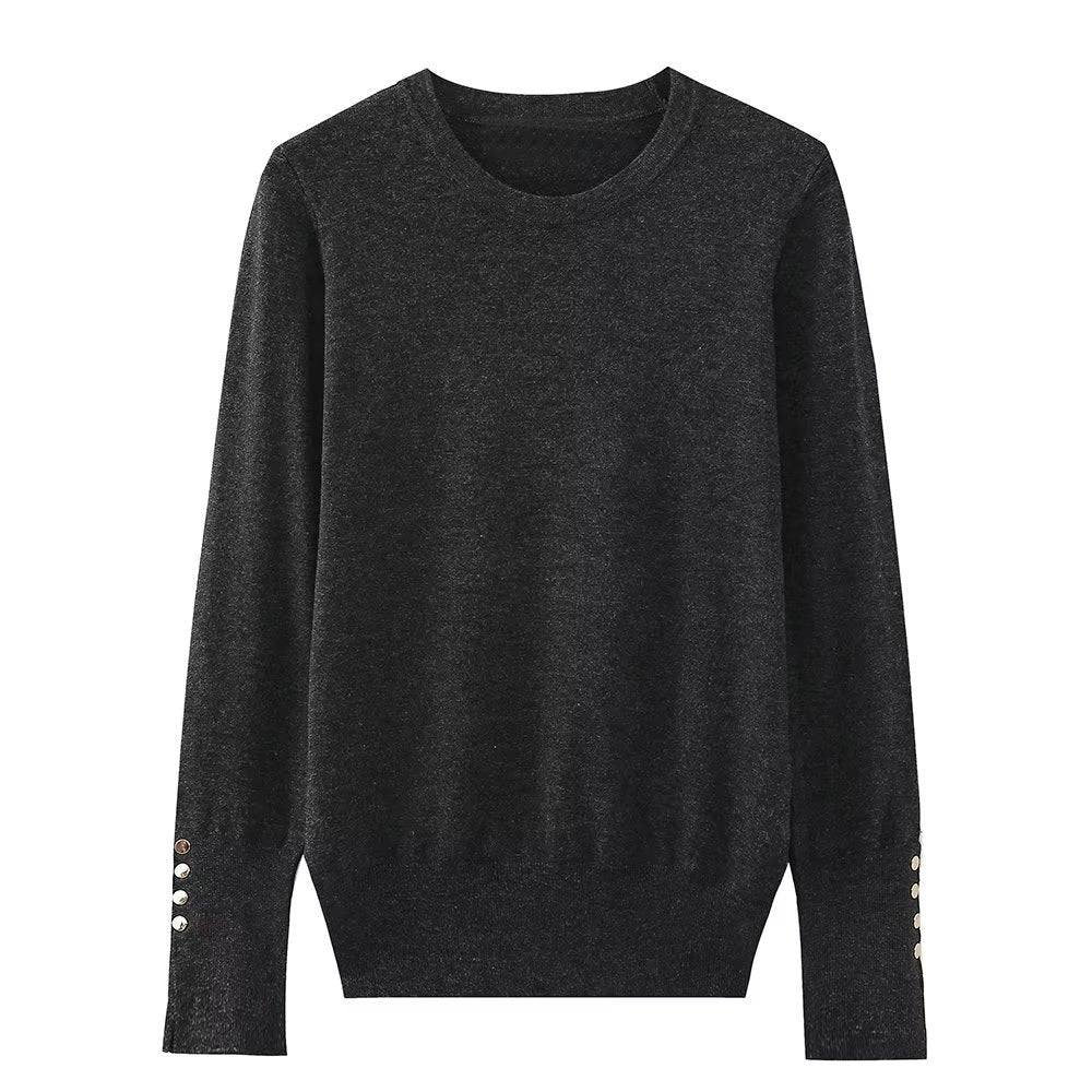 Women's Round Neck Slim Bottoming Basic Sweater