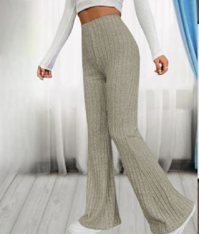 Forårsfashion Elegante Strækbare Slim Fit "Nude Feel" Trompetbukser