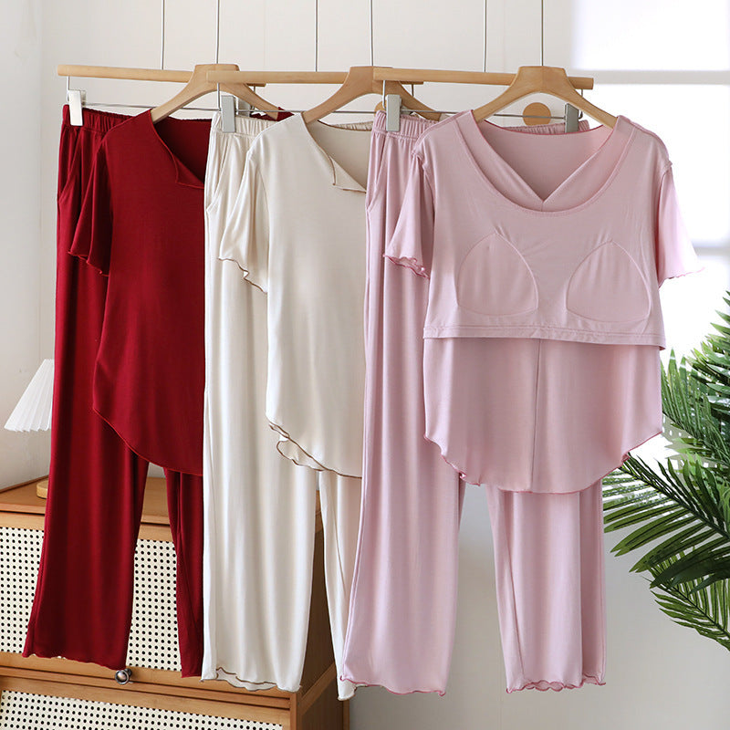 Modal Short-sleeve Pants Set Suitable For Both Home Wear And Outdoor Activities