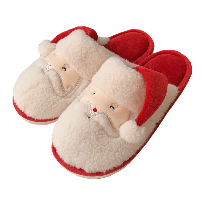 Male And Female Cute Santa Ins Leisure Warm Plush Confinement Shoes