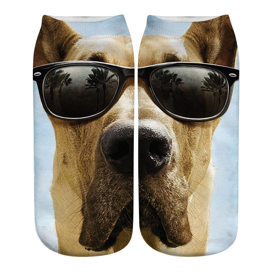 Big Face Cat 3D Printing Socks Short Tube Women's Boat