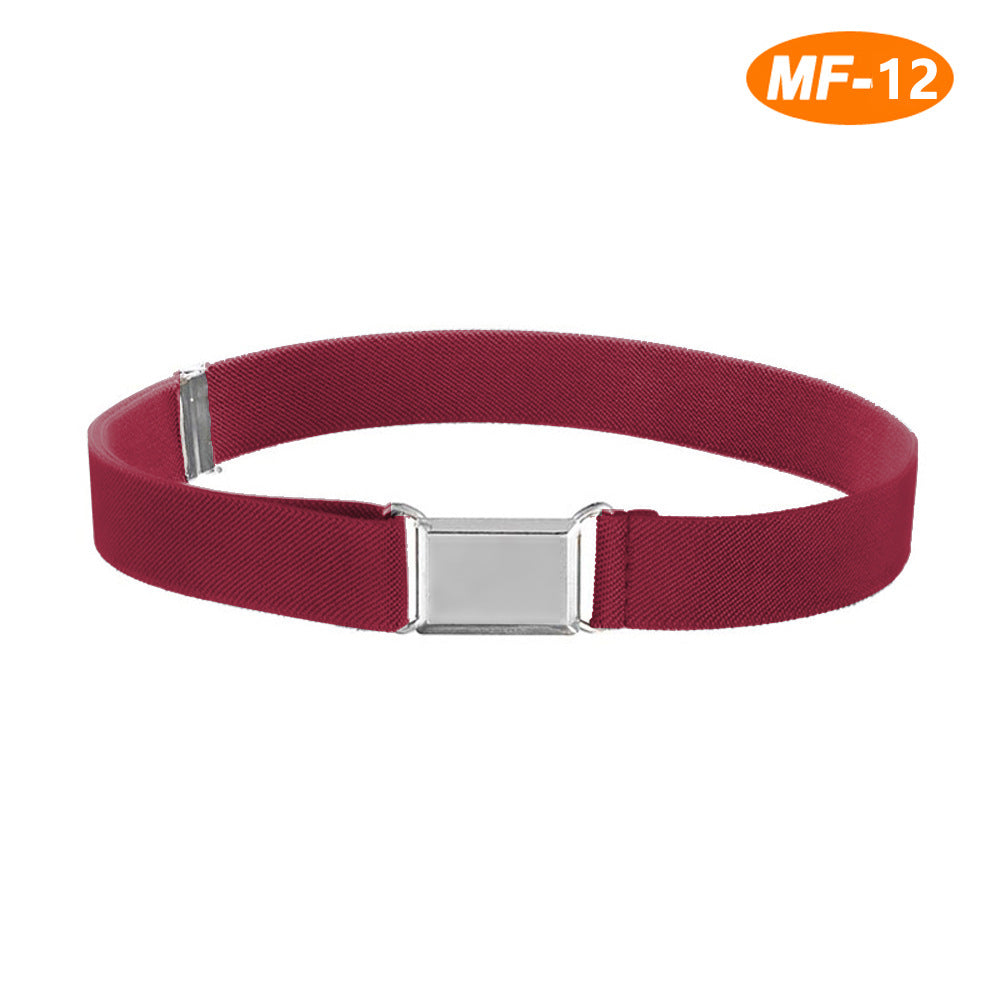 Children's Men's And Women's Elastic Band Monochrome Pants Belt