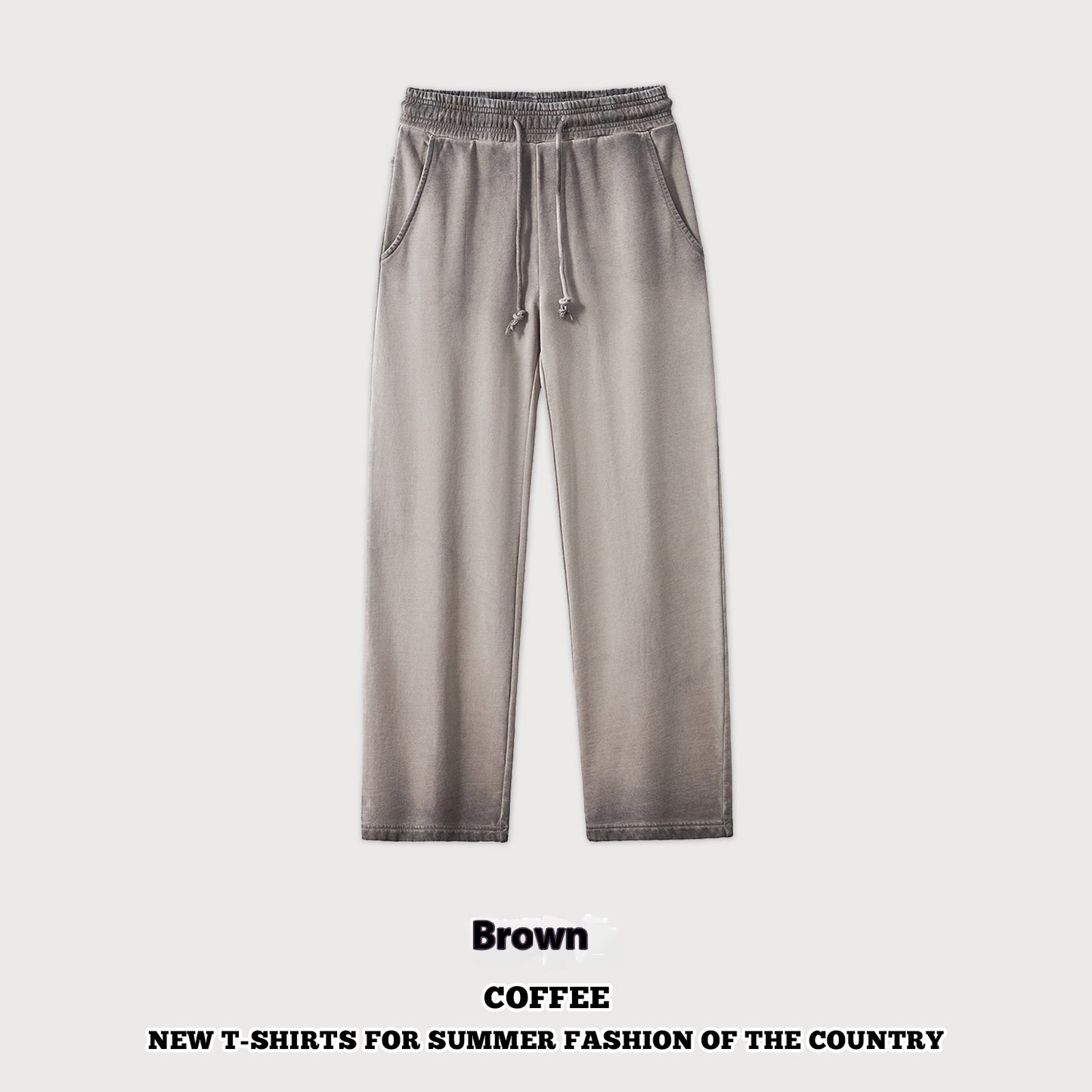 Washed Old Mop Pants Pure Cotton Men