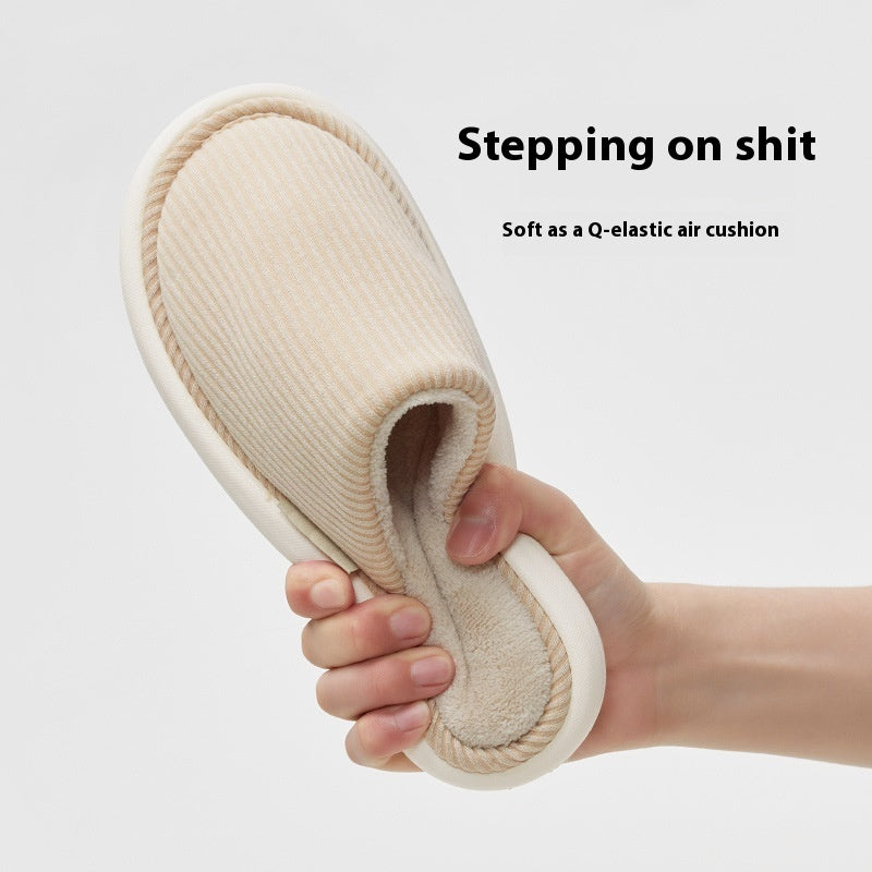 Cotton Slippers Ladies Autumn Winter Couple Home Indoor Warm Antibacterial Deodorant And Non-slip