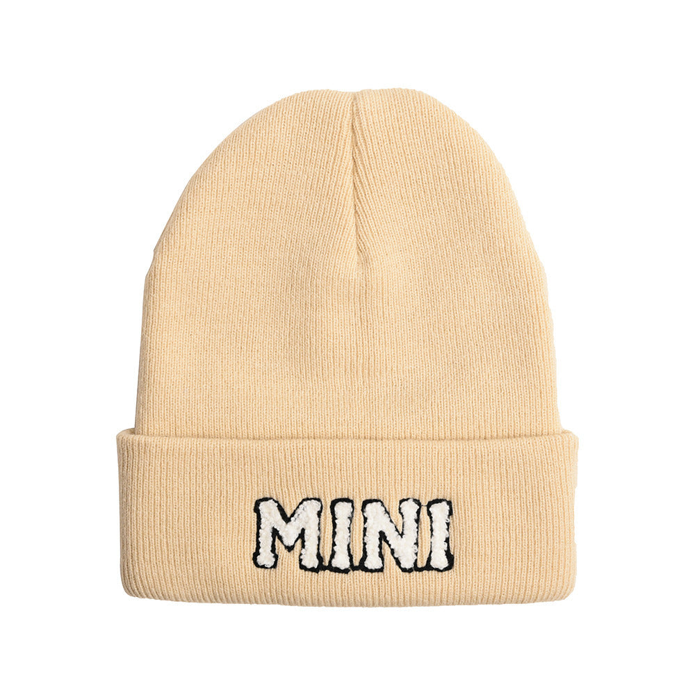 The New Mama Letter Embroidery Wool Hat Solid Color Warm
