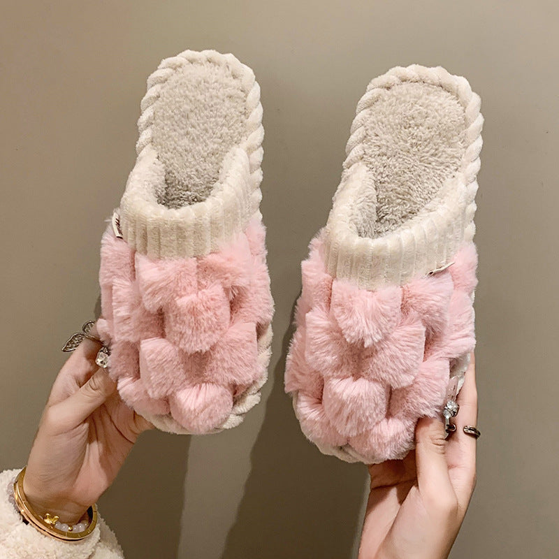 Cotton Slippers Female Home Non-slip Soft Bottom Warm Keeping