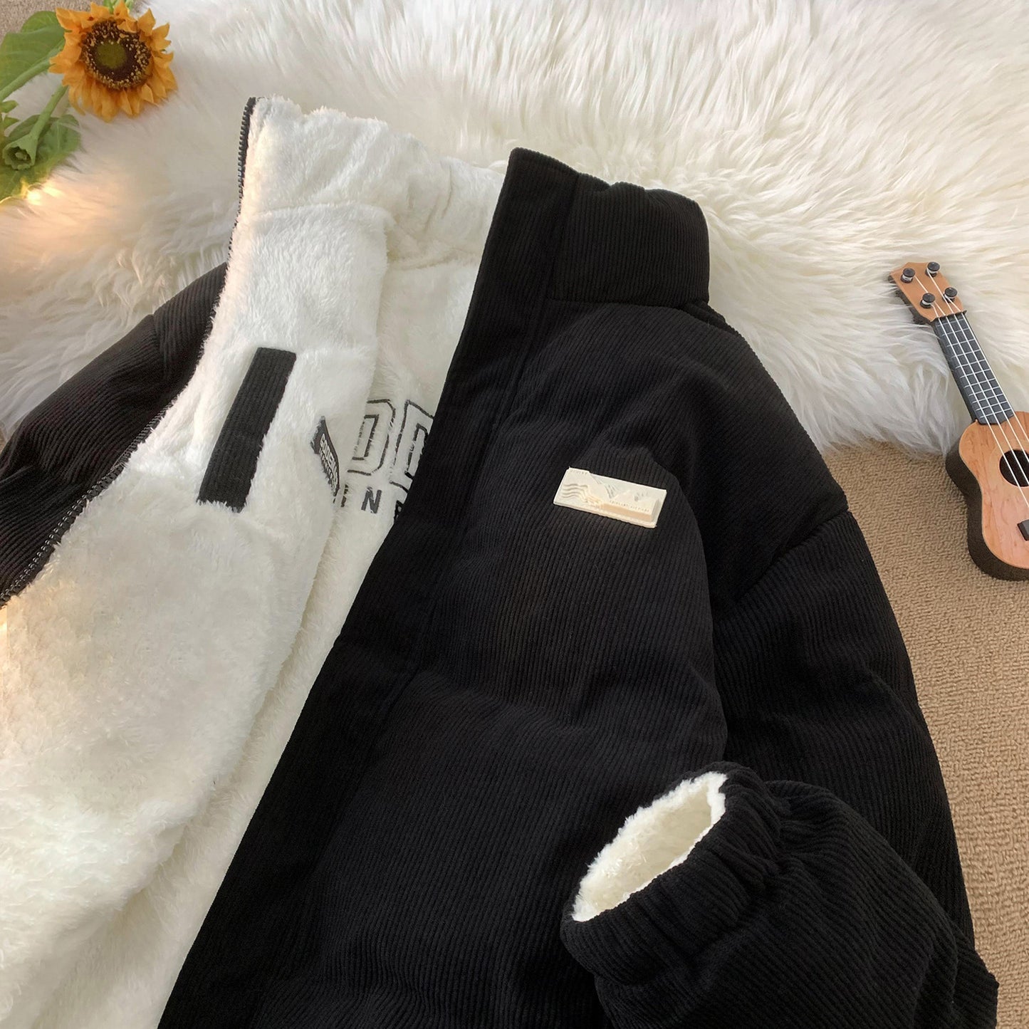 Thickened Double-sided Wear Berber Fleece Cotton Coat Cotton-padded Clothes For Men And Women