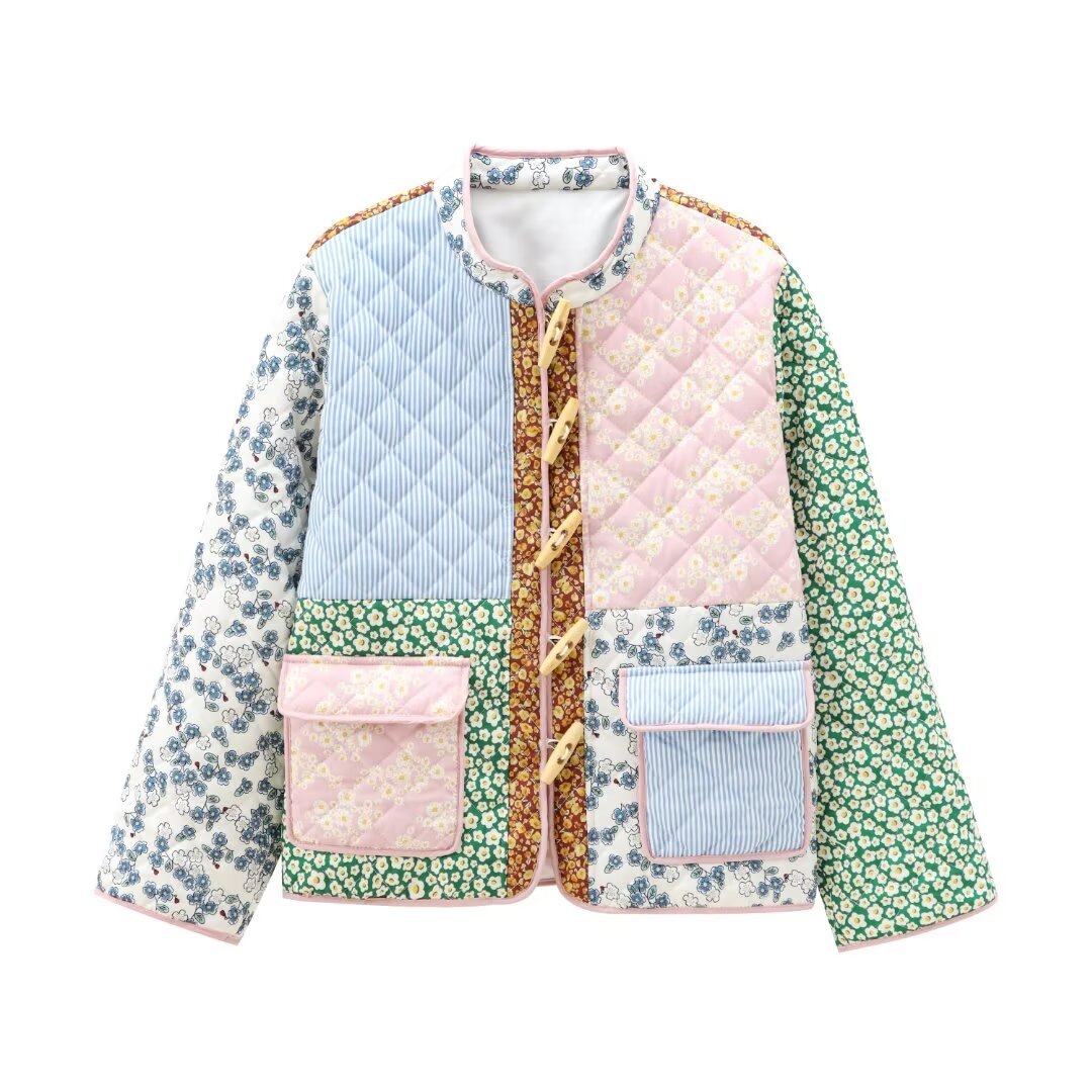 Autumn New Women's Patchwork Cotton-padded Jacket