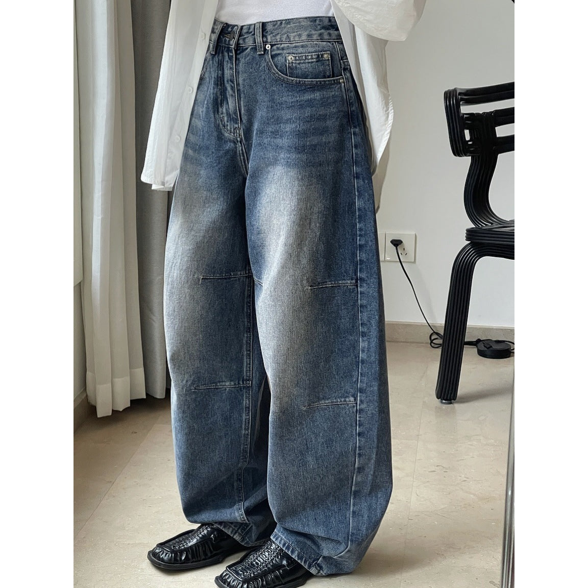 Løstsiddende vidde ben slim-fit casual bukser til kvinder