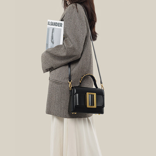Womens Sleek High-end Patent Leather Crossbody Bag