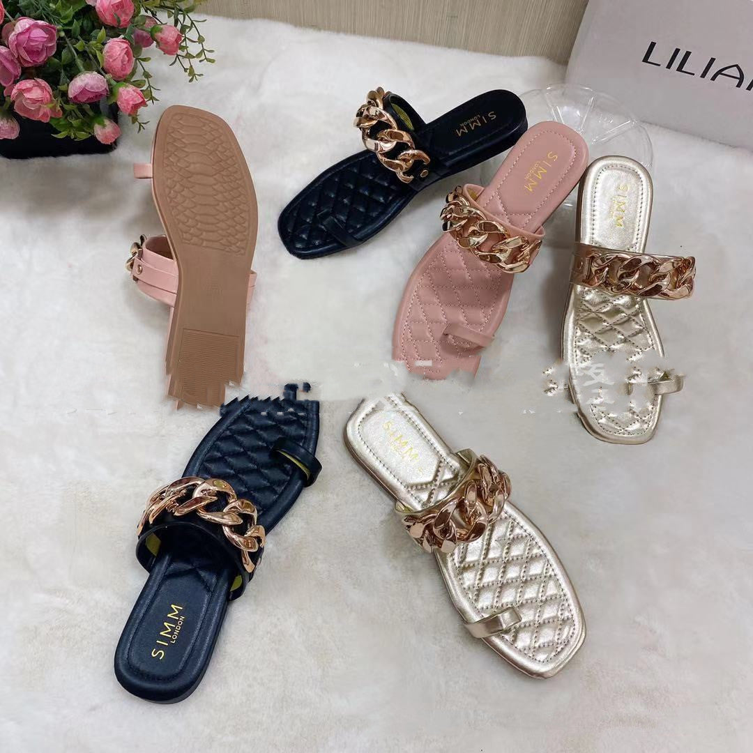 Fashion Rhinestone Slippers Daily Solid Color Flat Heel