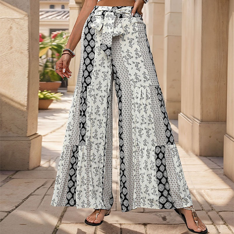 Women's Fashion Casual Ethnic Style Wide-leg Trousers