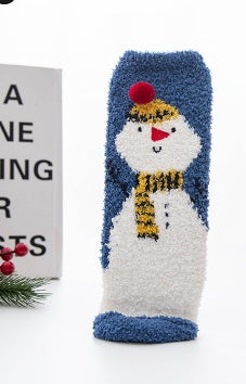 Christmas Stocking Triangle Boxed Coral Velvet Floor Socks Thickened