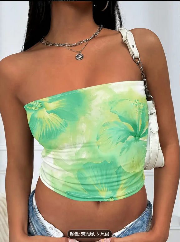 Women's Floral Print Top Sleeveless