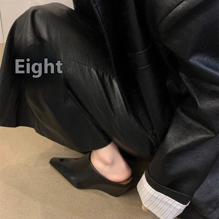 Wind Wedge Closed Toe Half Slippers For Women