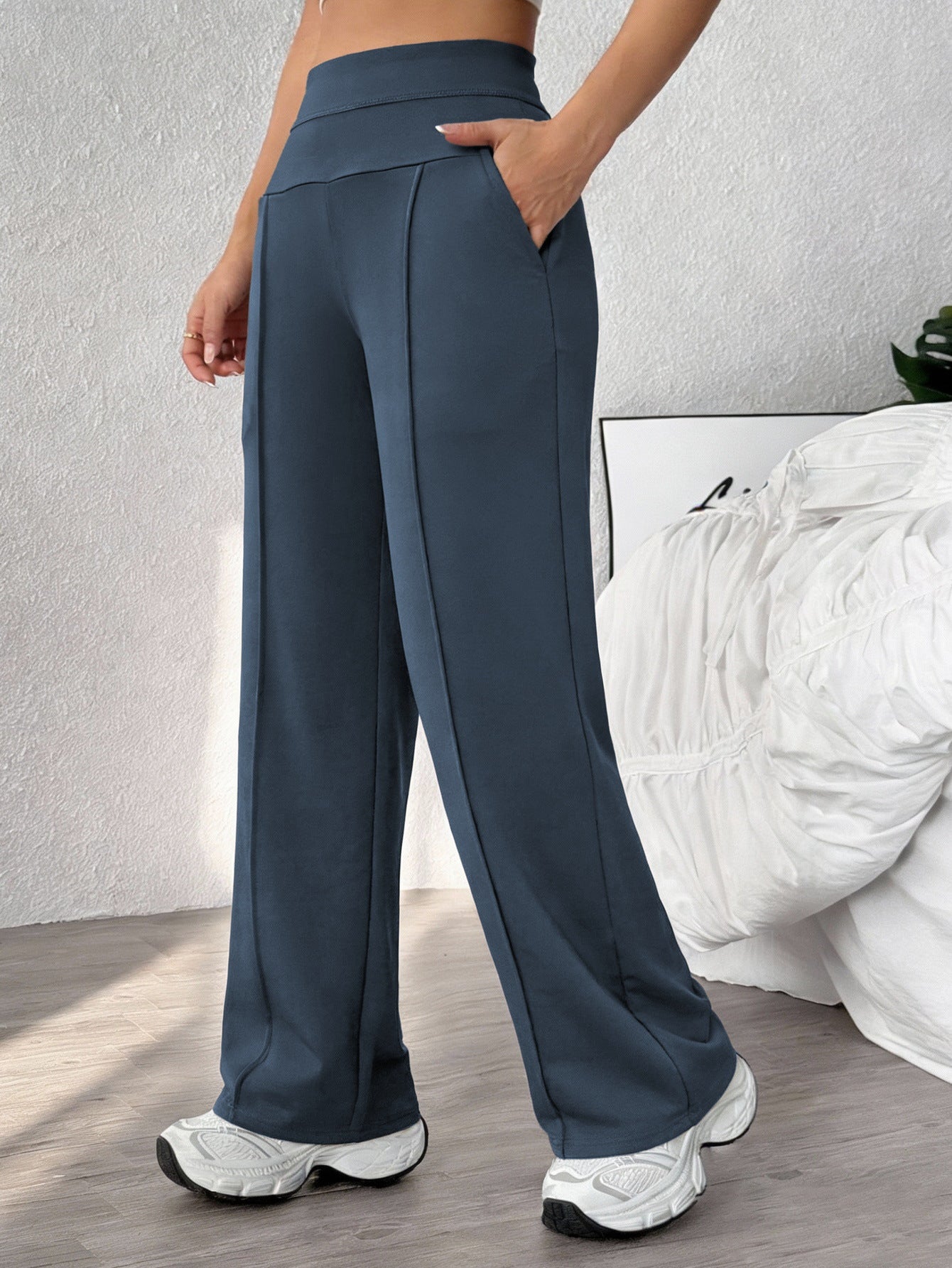 Womens Straight-leg Athletic Pants Loose-fitting Quick-dry Workout Wear