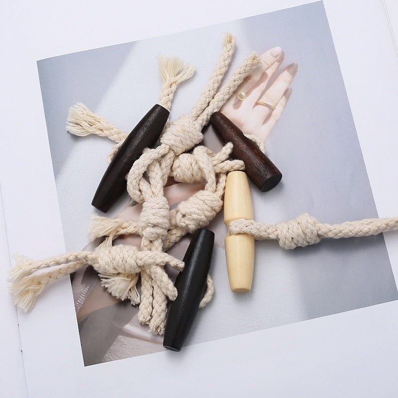 Hemp Rope Horn Overcoat And Trench Coat Cotton String Horn Olive A Pair Of Buckles Sweater Button