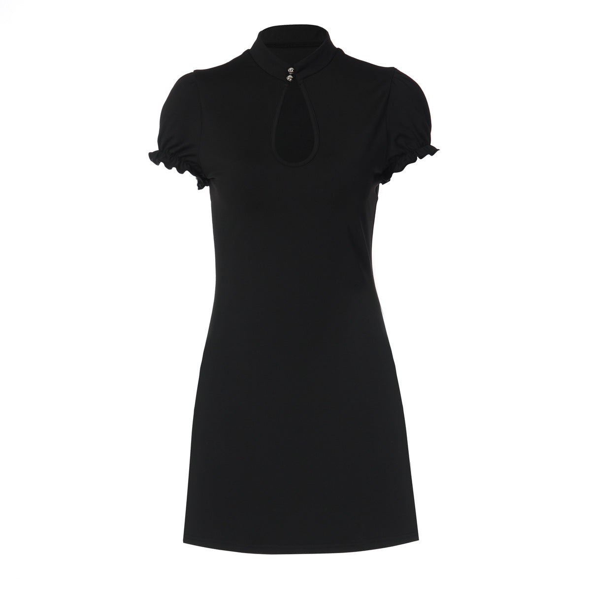French-style Low-cut Short-sleeve Dress For Women