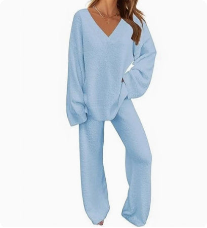 Loose Leisure Pullover Long Sleeve Two-piece Sweater