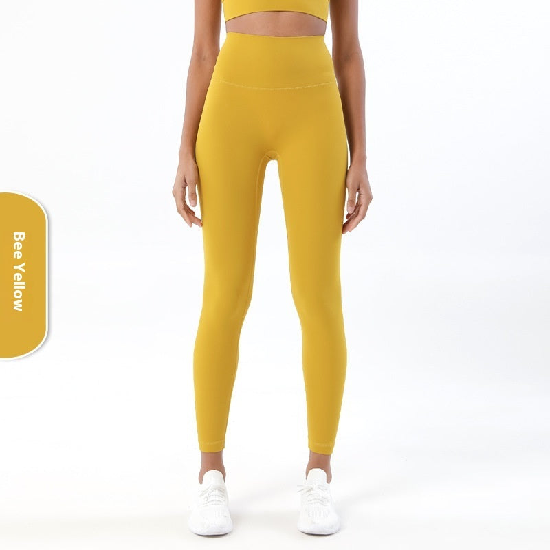 Yoga Women's No Embarrassment Line Skin-friendly Nude Feel Fitness Pocket High Top Sports Leggings