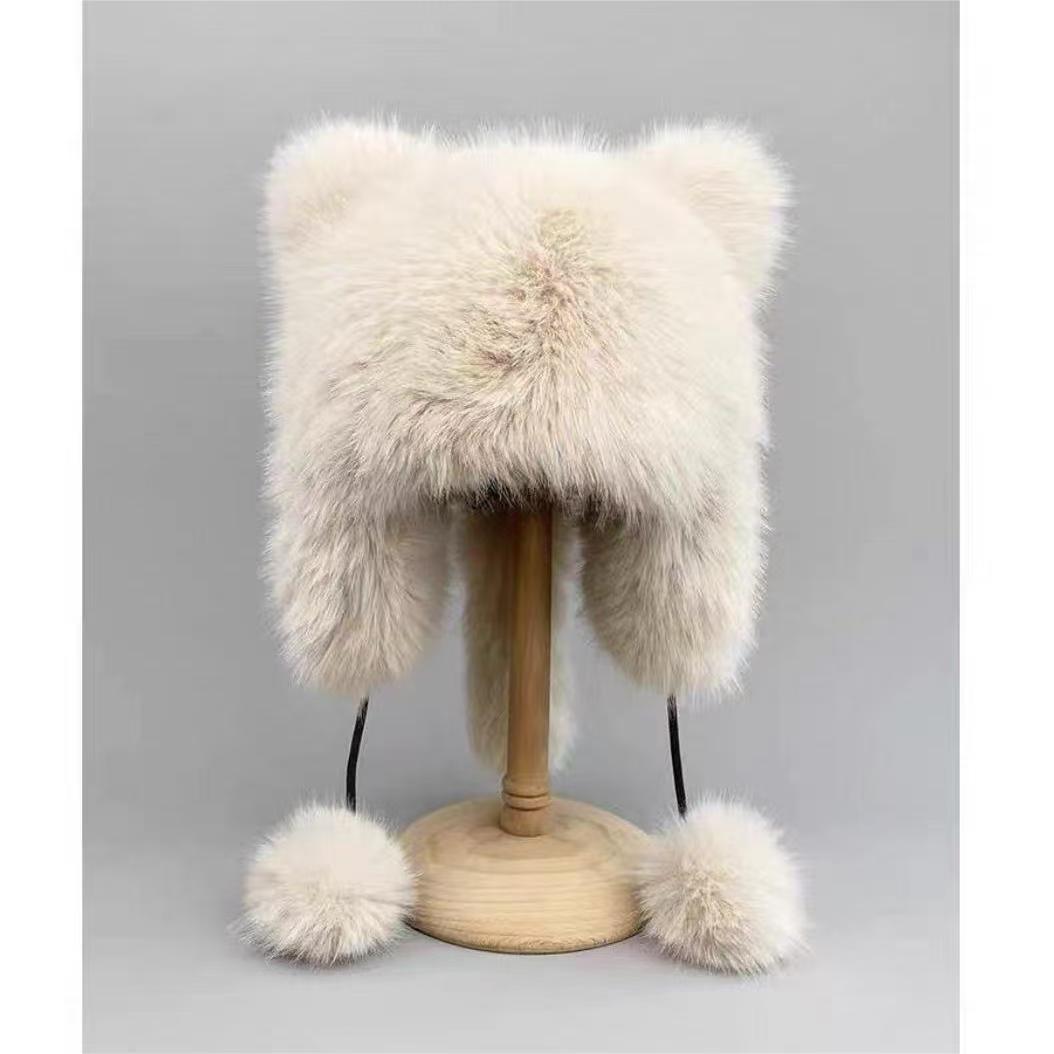 Women's Winter Faux Fur Raccoon Hat