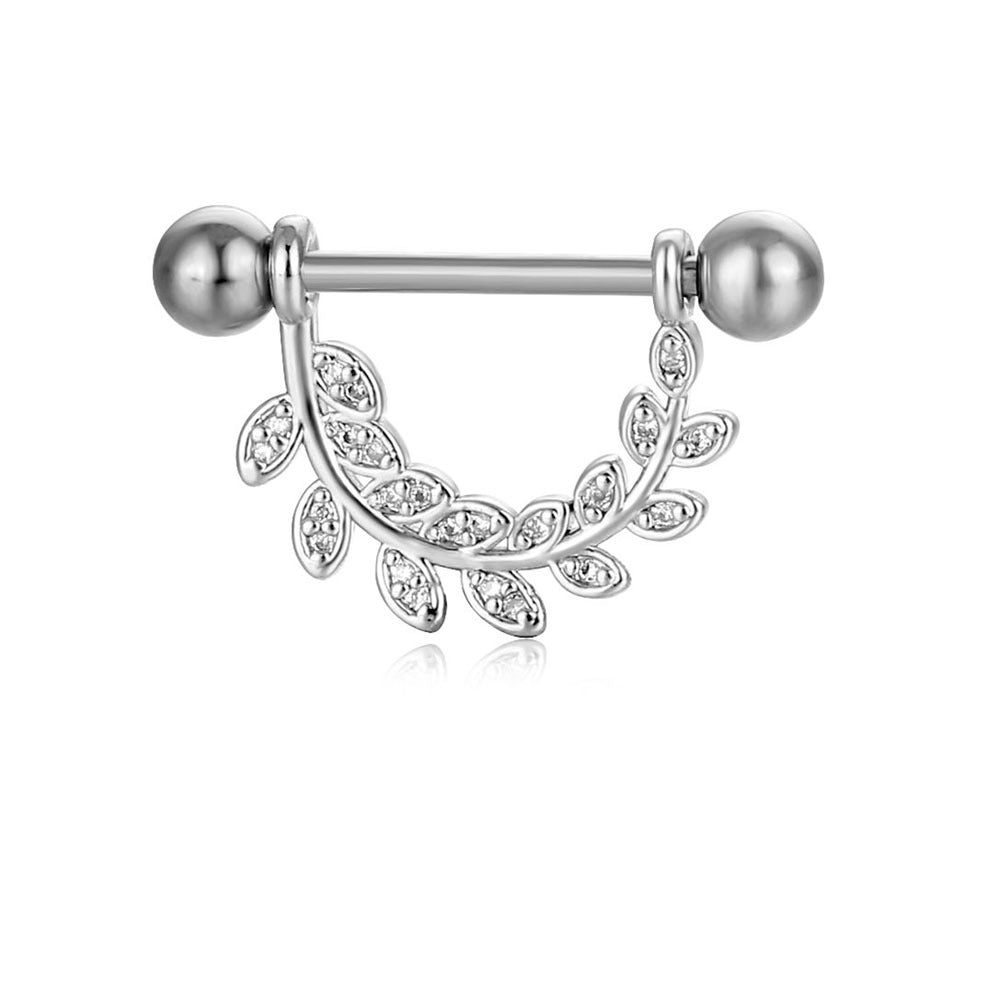 Puncture Nipple Ornament Inlaid Zircon Ring Nails