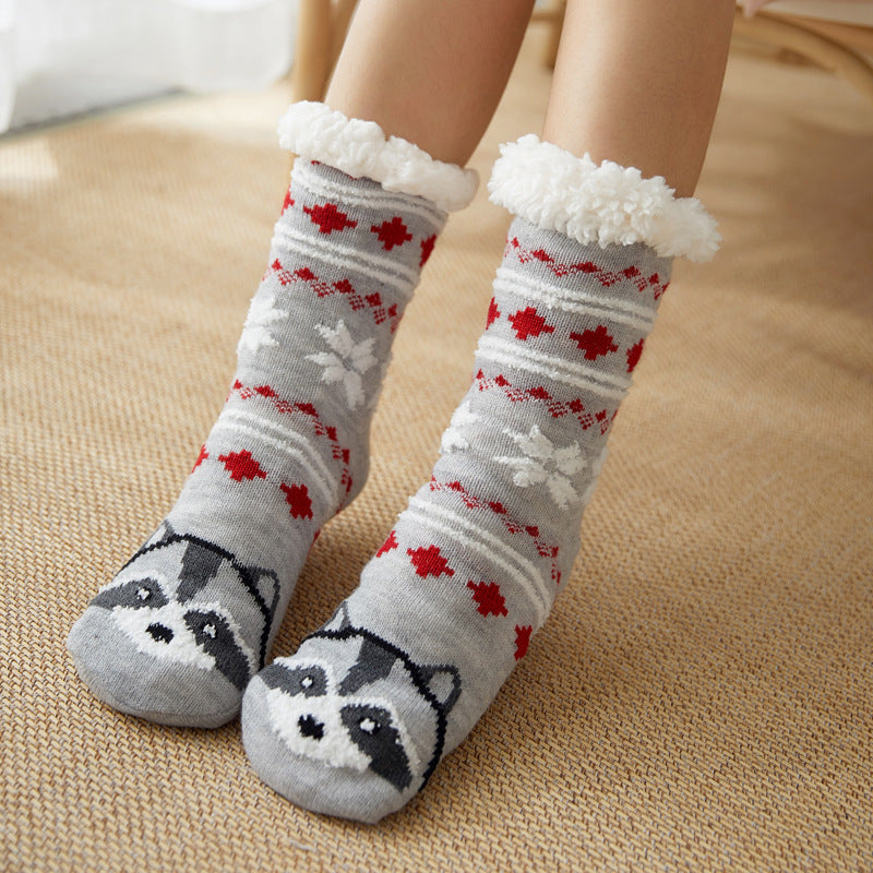 Warm and thick Plush sleeping socks