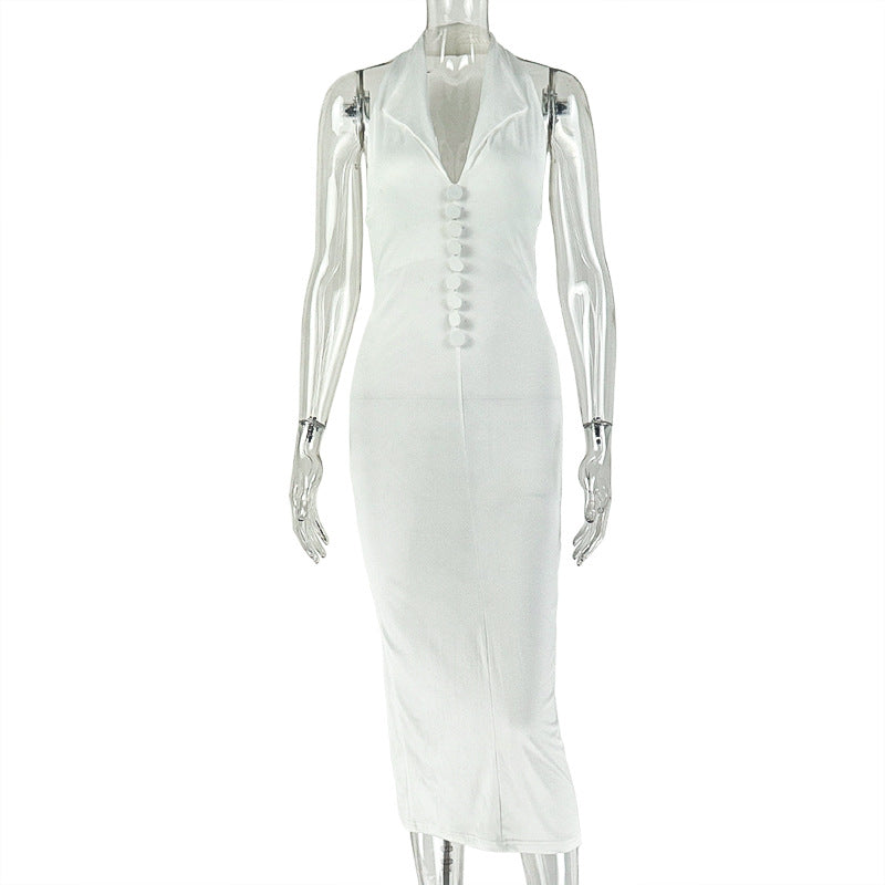 Women's Sleeveless Halterneck Elegant Dress