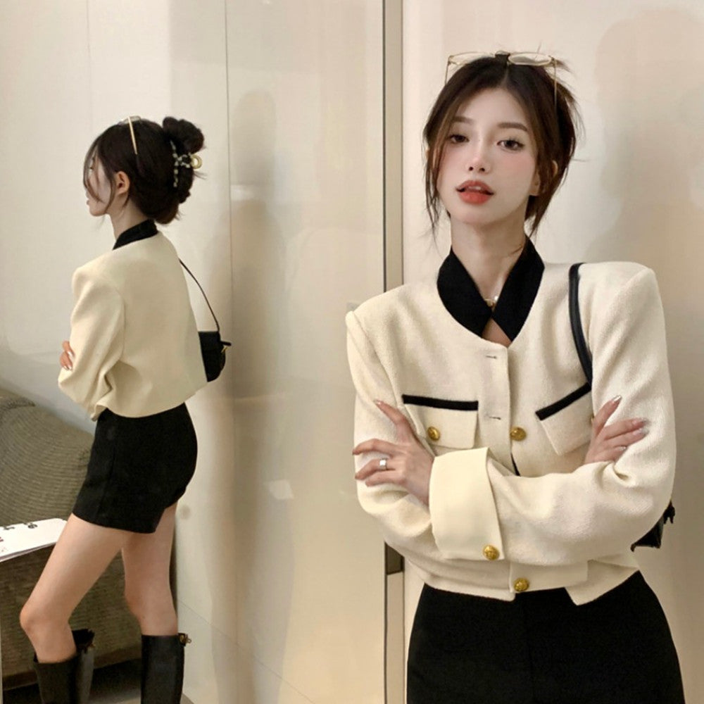 Short Stitched Knitted Jacket Equestrian Clothing