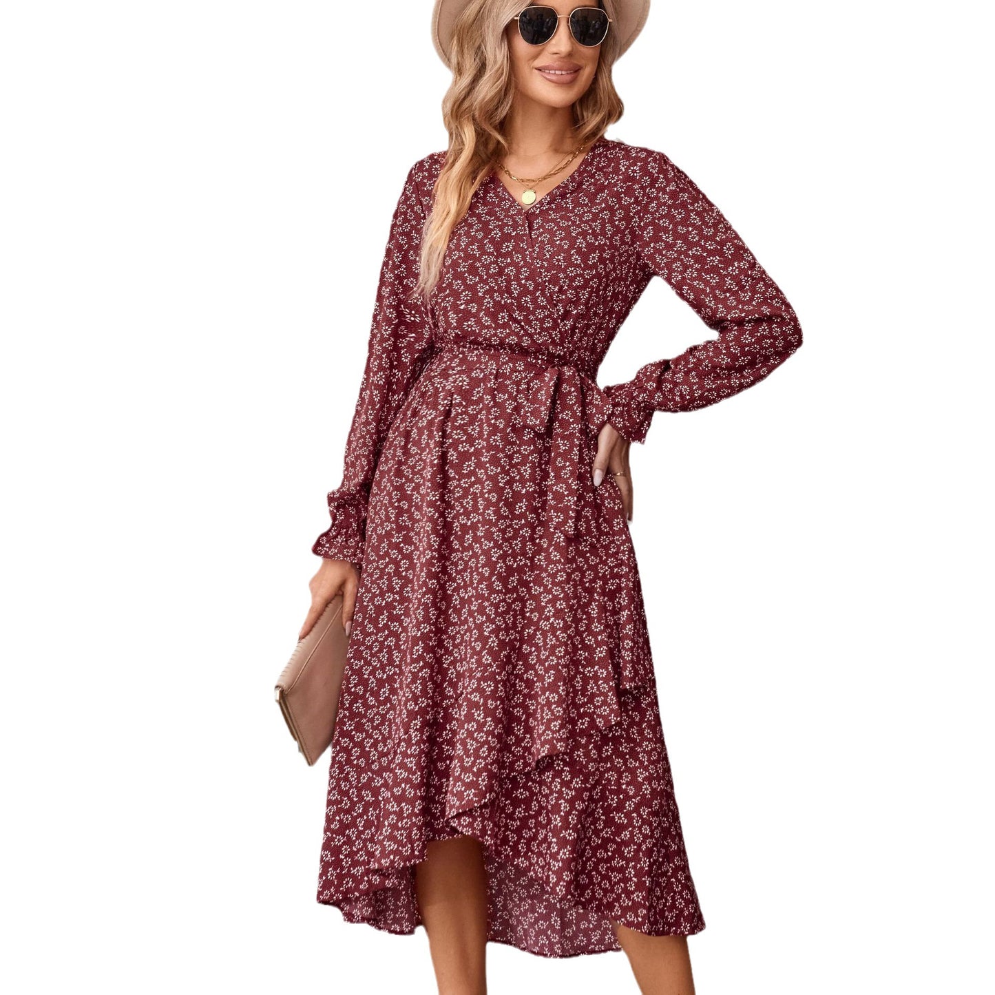 Printed AutumnWinter Long-Sleeve Dress For Women