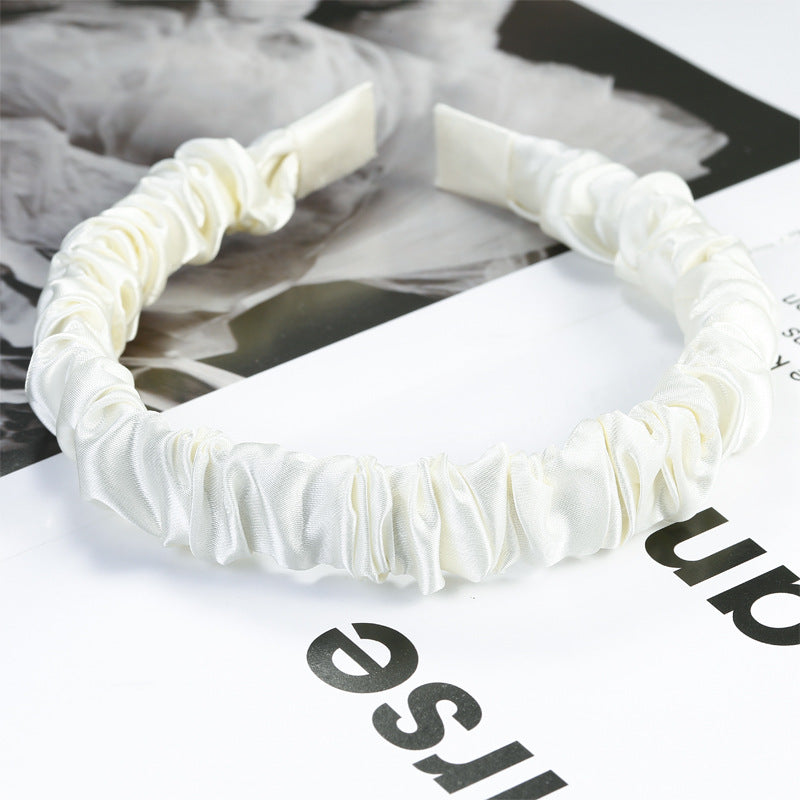 French Retro Fabric Pleated Headband Girls All-match