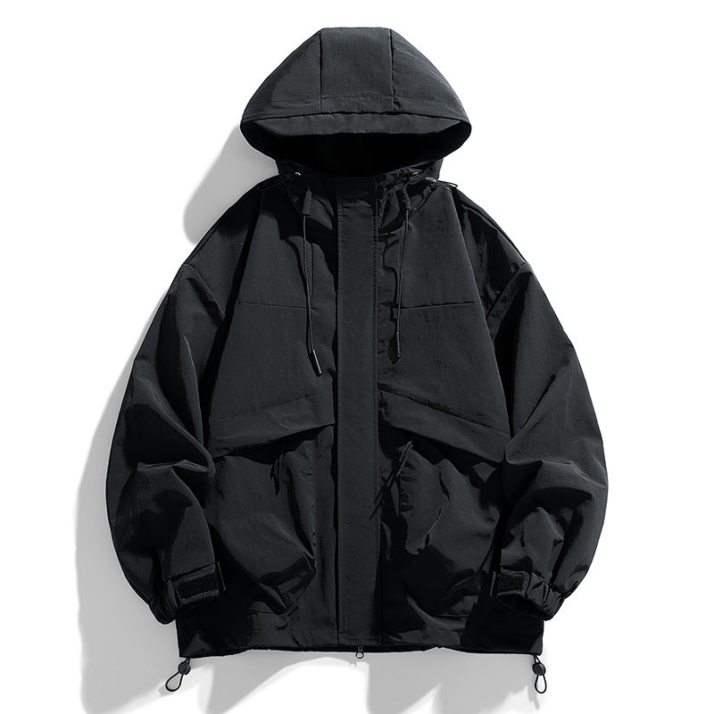 Outdoor Stitching Contrast Color Shell Jacket Spring And Autumn New Loose