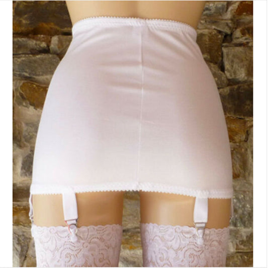 Ladies Suspender 4 Button Short Skirt High Waist Non-Slip Girdle