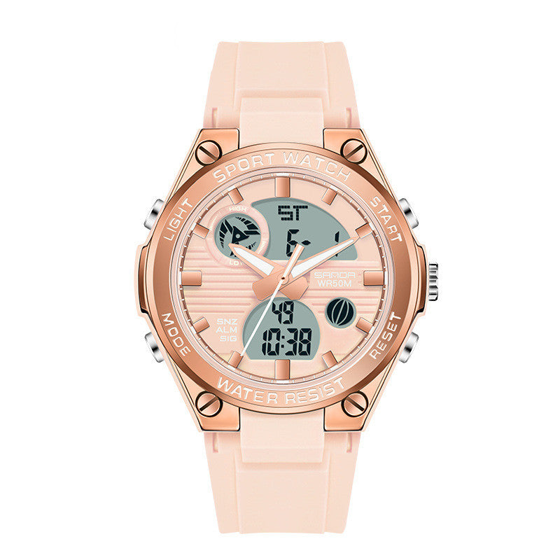Men's Dual Display Waterproof Luminous Couple Sports Electronic Watch