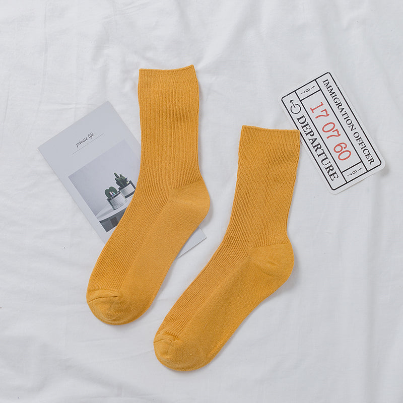 Street Female Fashion Long Thin And All-matching Purple Bunching Socks