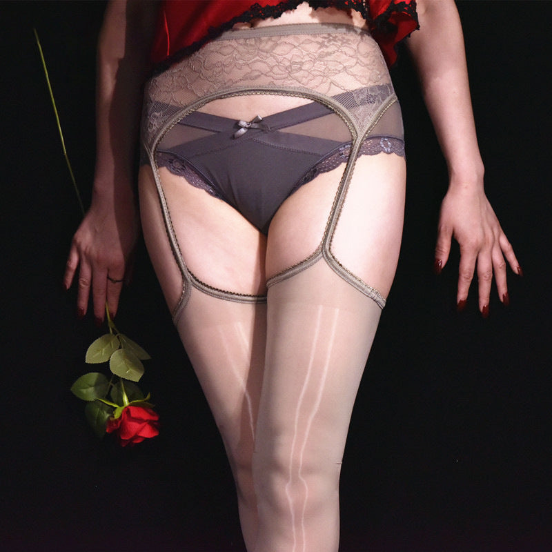 Women's Lace Suspender See Through Jumpsuit Crotch Free