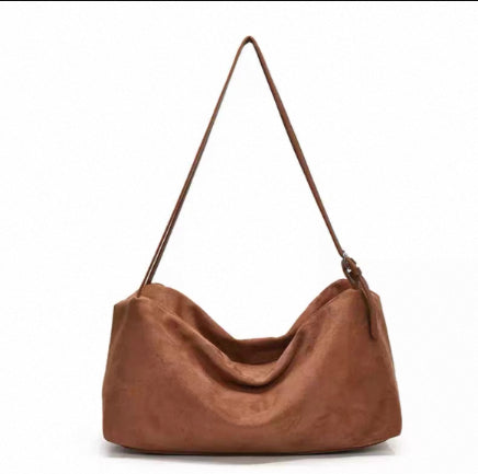 High-Capacity Suede-Like Fabric Retro Trendy Shoulder Bag