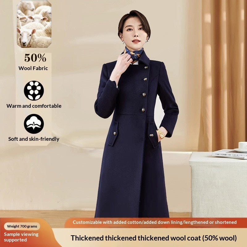 Womens Wool Coat For Winter Work Front Desk Uniform