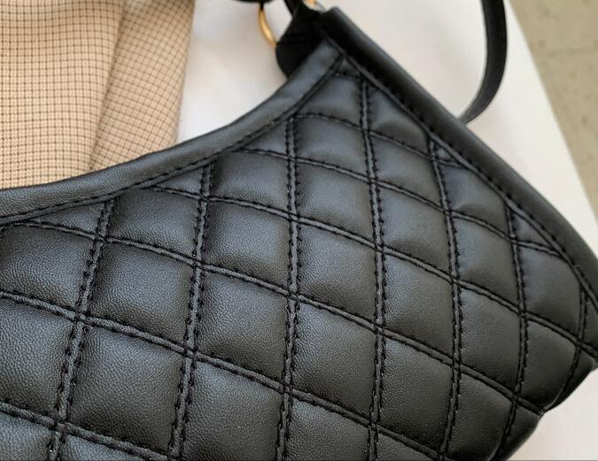Women's Fashion Embroidery Thread Rhombus Underarm Bag Belt