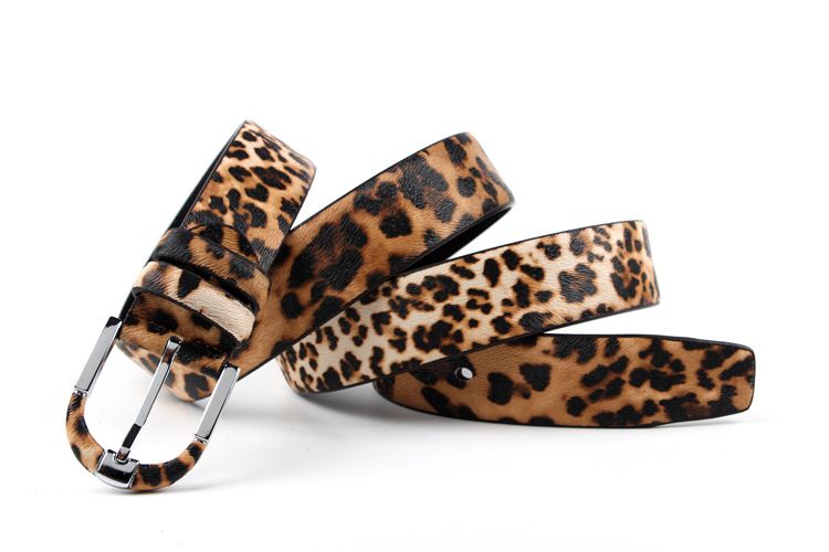 Women's Leopard Leather Belt