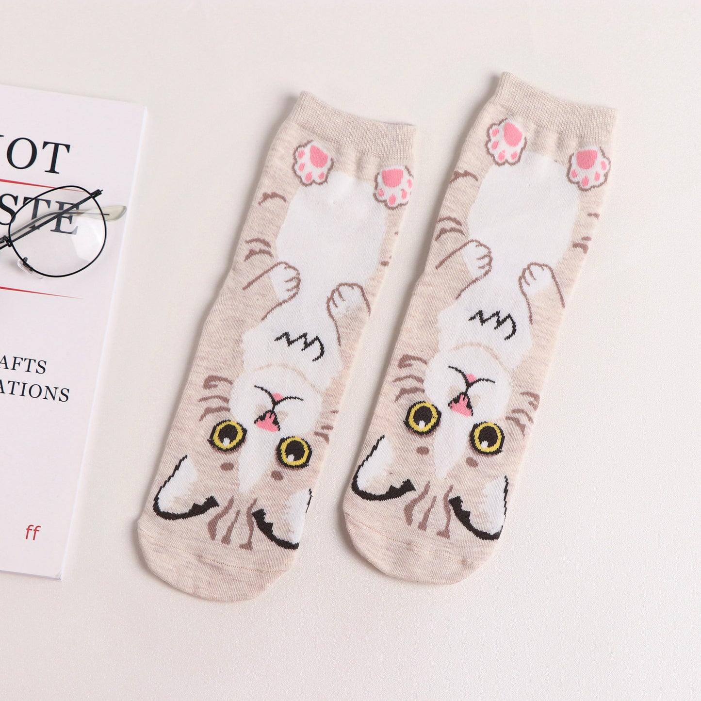 Straight Socks Animal Cute Female  Cat Cotton Comfortable Tube Socks