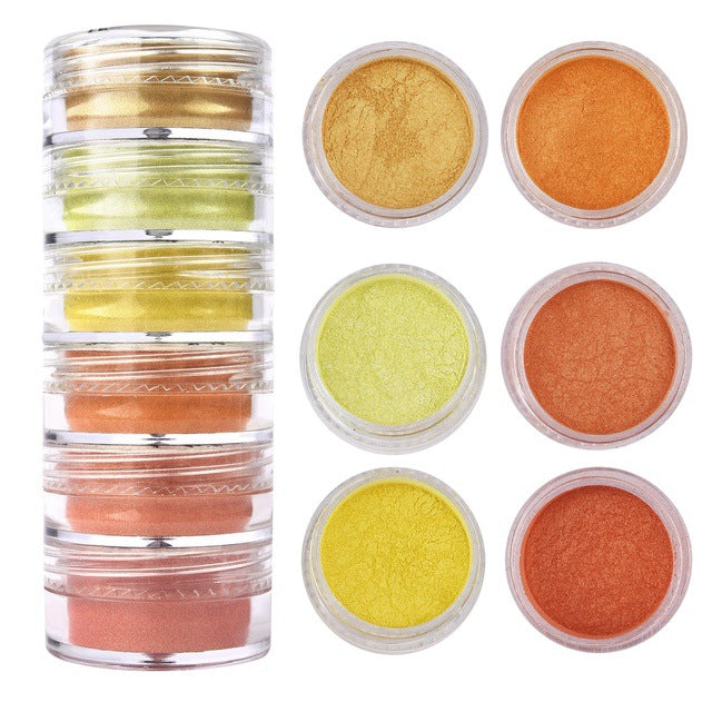 6-color Siamese Pearl Powder Glitter Fluorescent Powder Crystal Glue Silicone Mold