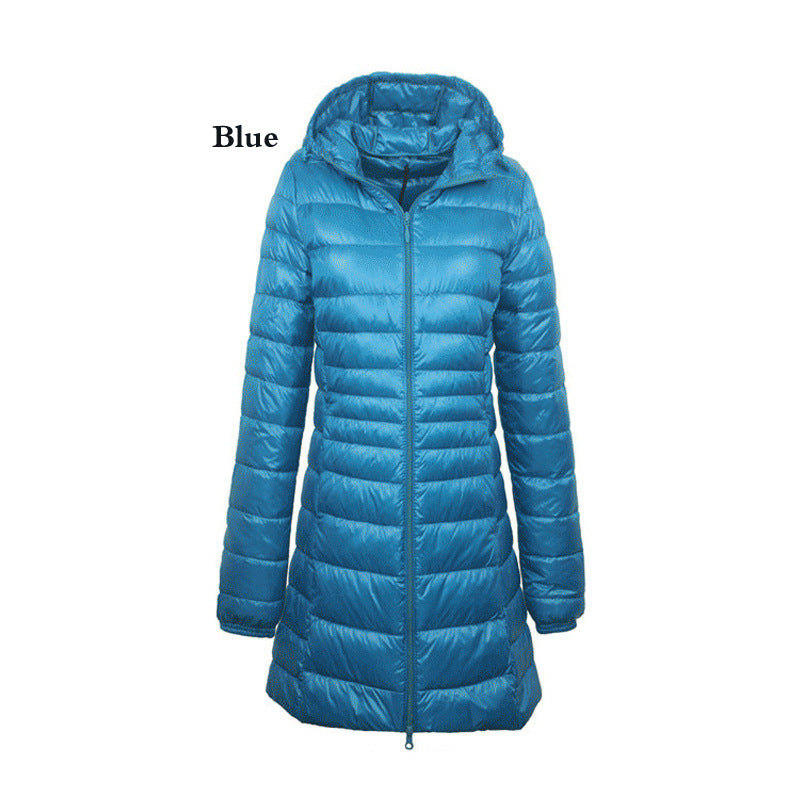 Lightweight Mid-length Plus Size Slim Fit Women's Down Jacket