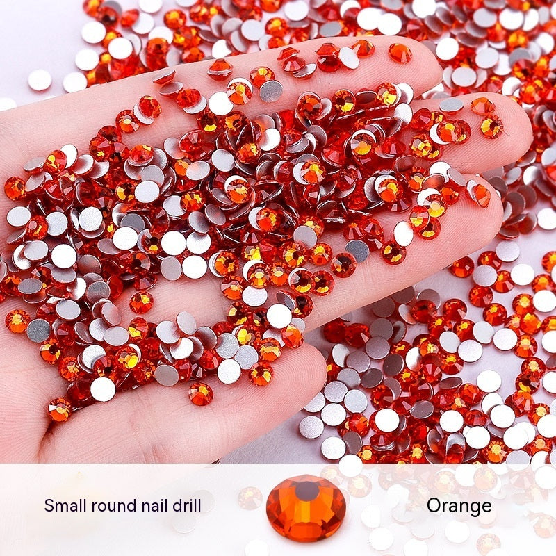 New Nail Ornament Nail Small Round Diamond Super Net Red Simple White Rhinestone Whole Bag