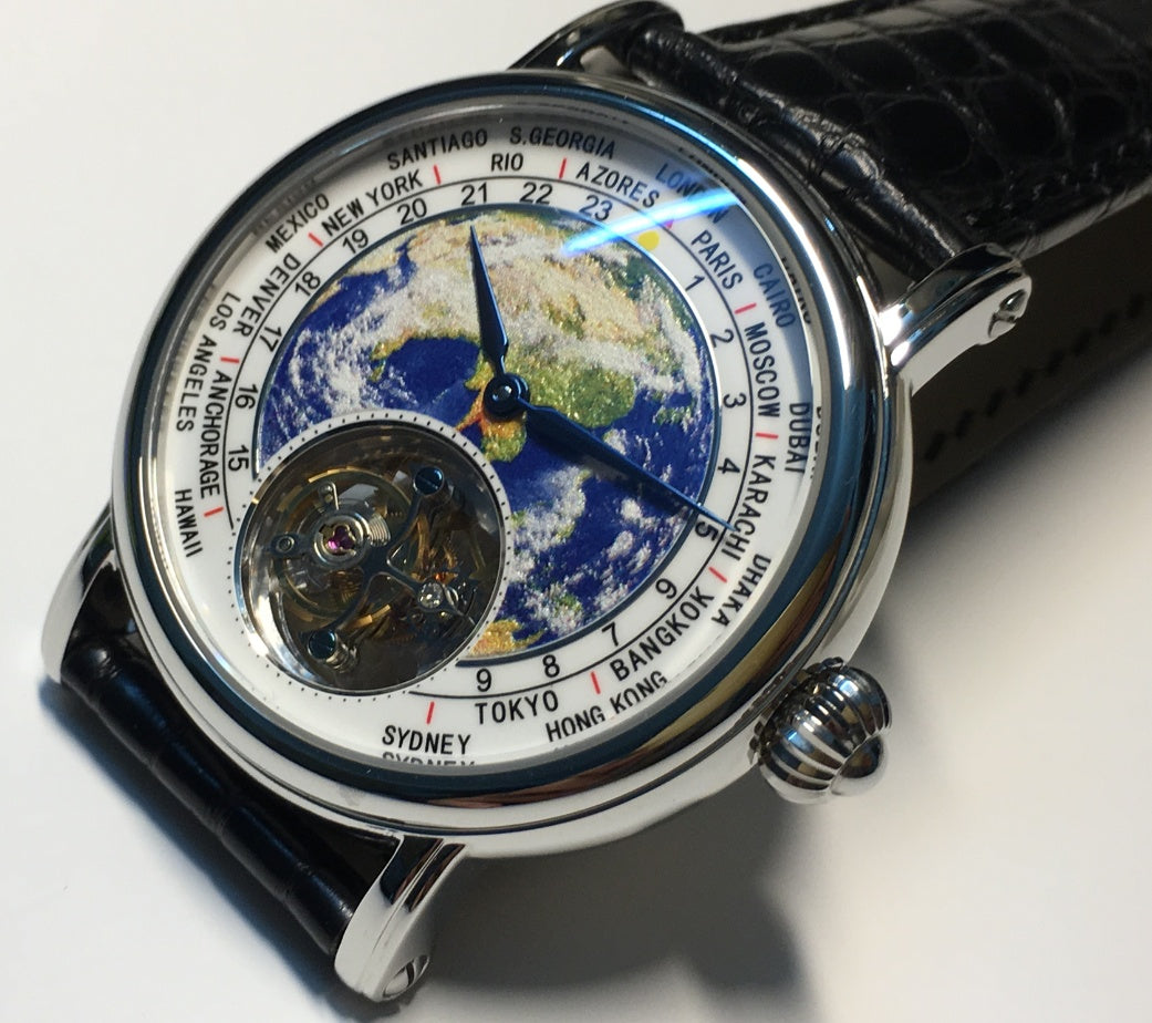 Globe Tourbillon Round Watch Fashion 3D