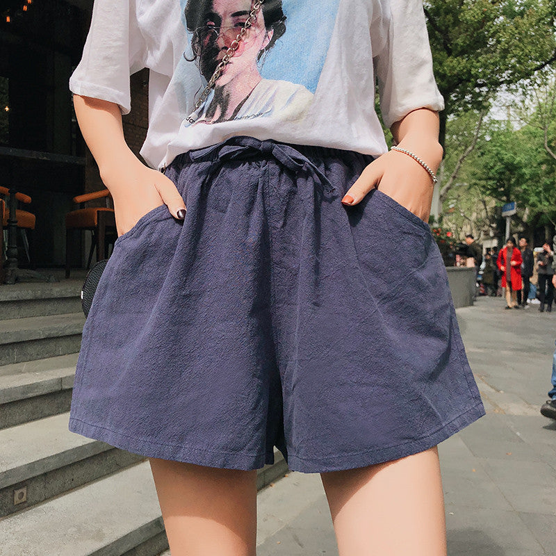 Korean Women's Slim Black Sports Casual Shorts