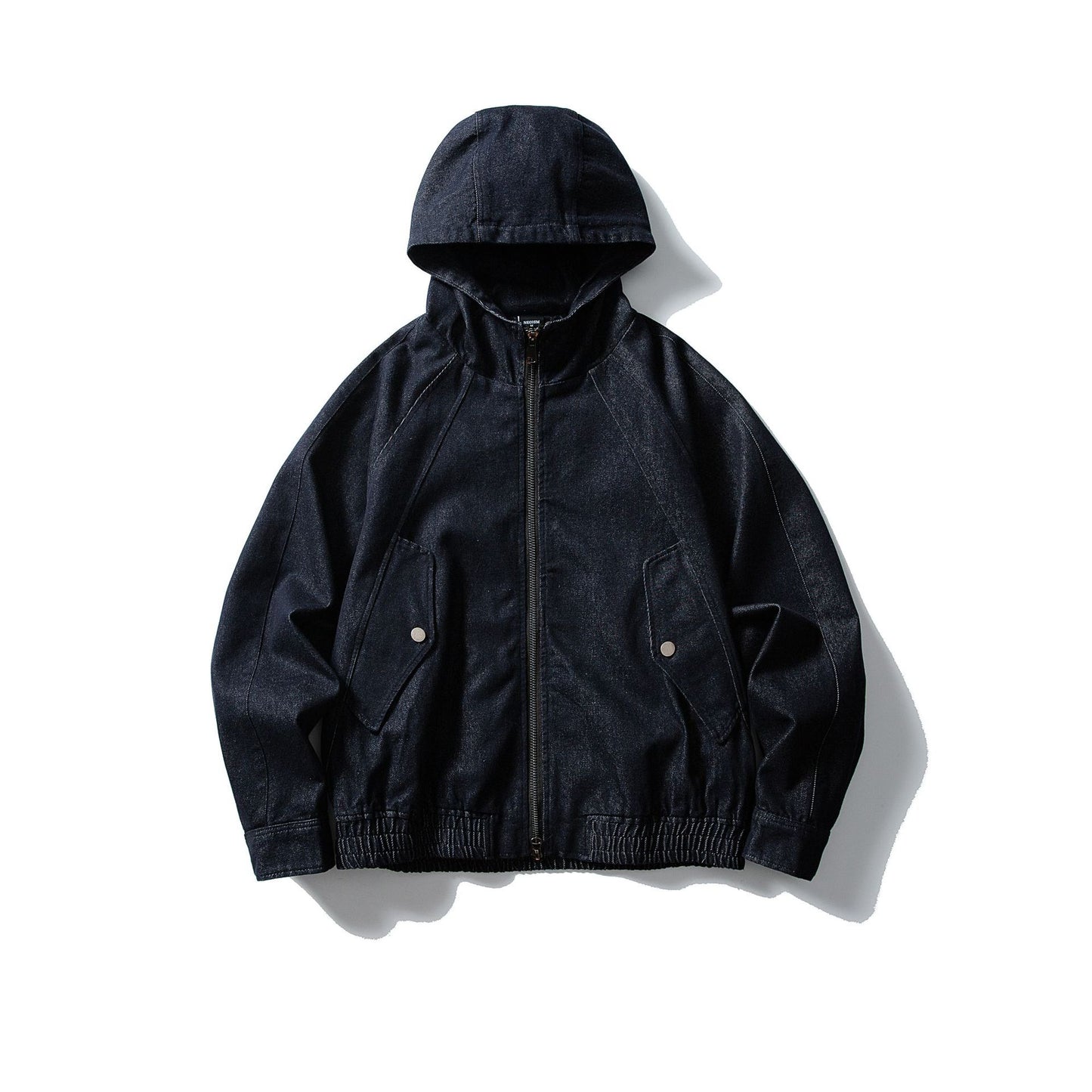 Autumn Leisure Zipper Hooded Denim Jacket Men's And Women's Retro Casual Loose All-matching Washed Jacket