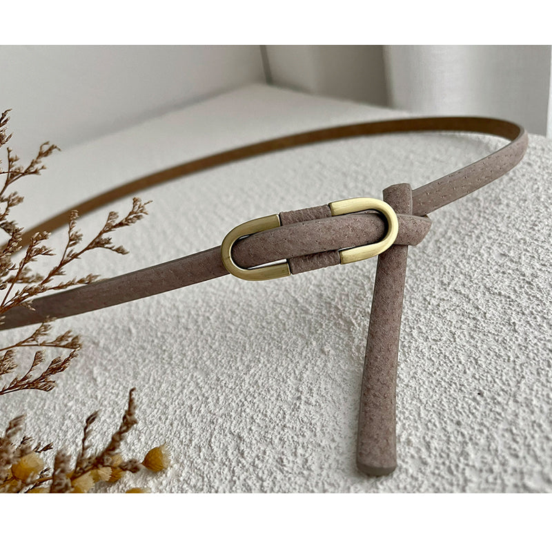 Pigskin Thin Belt Non-porous Suit Dress Decoration
