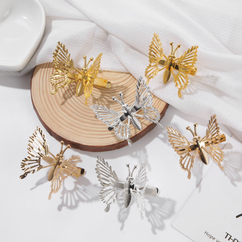 Wings Move Spring Metal Hollow Tie Wire Butterfly Hair Clip
